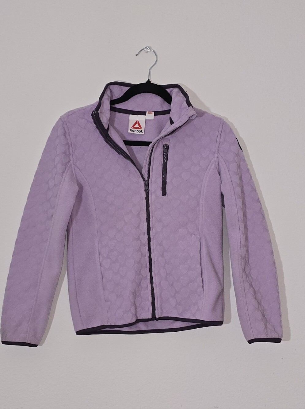 Reebok Lavender Quilted Fleece Bomber Jacket